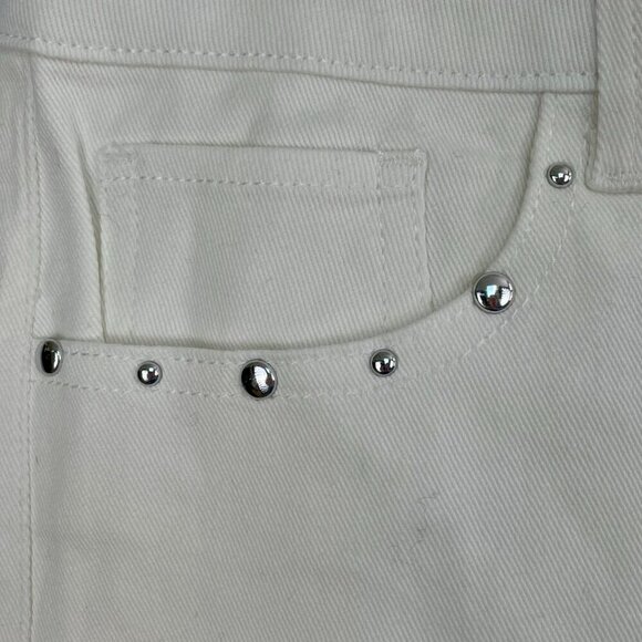 NWT MASON & BELLE White Denim Studded Cut Off Hi-Rise Shorts Size 6 / 28 Casual - Picture 6 of 12